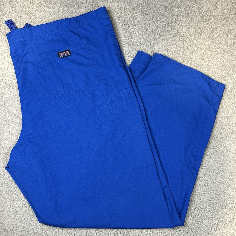 Cherokee Workwear Tie Waist Scrub Pants XL Royal Blue #4100 Medical Uniform